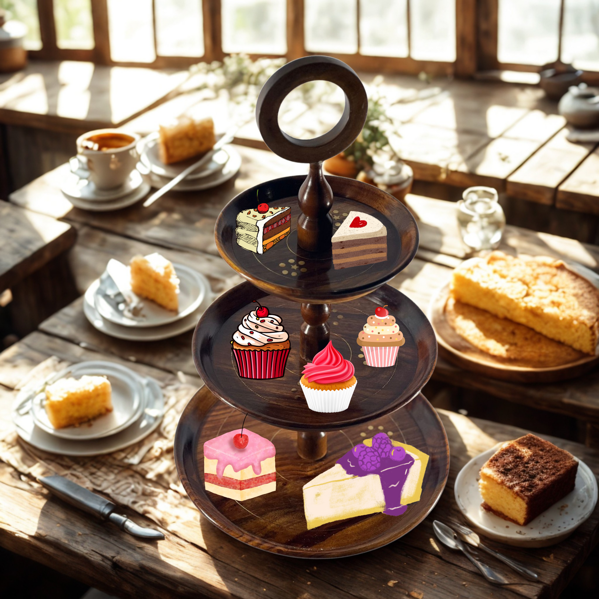 Wooden Handmade Cake Stand