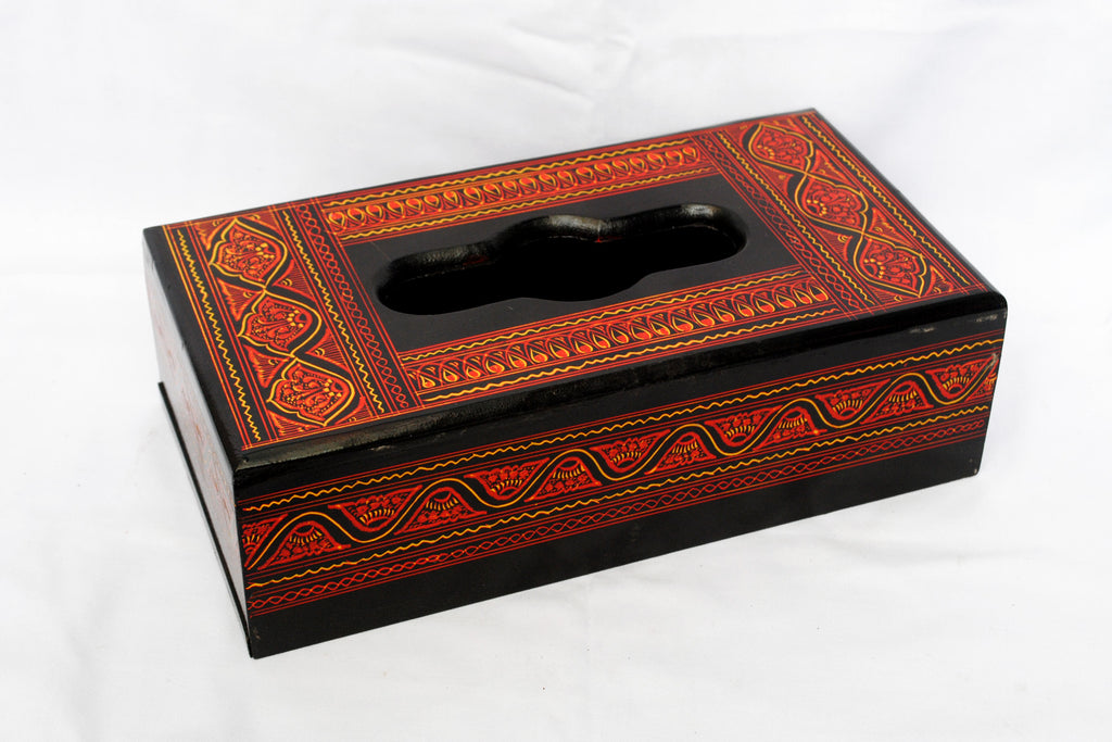 Wooden Hand made (Lacquer Art) Tissue Paper Box