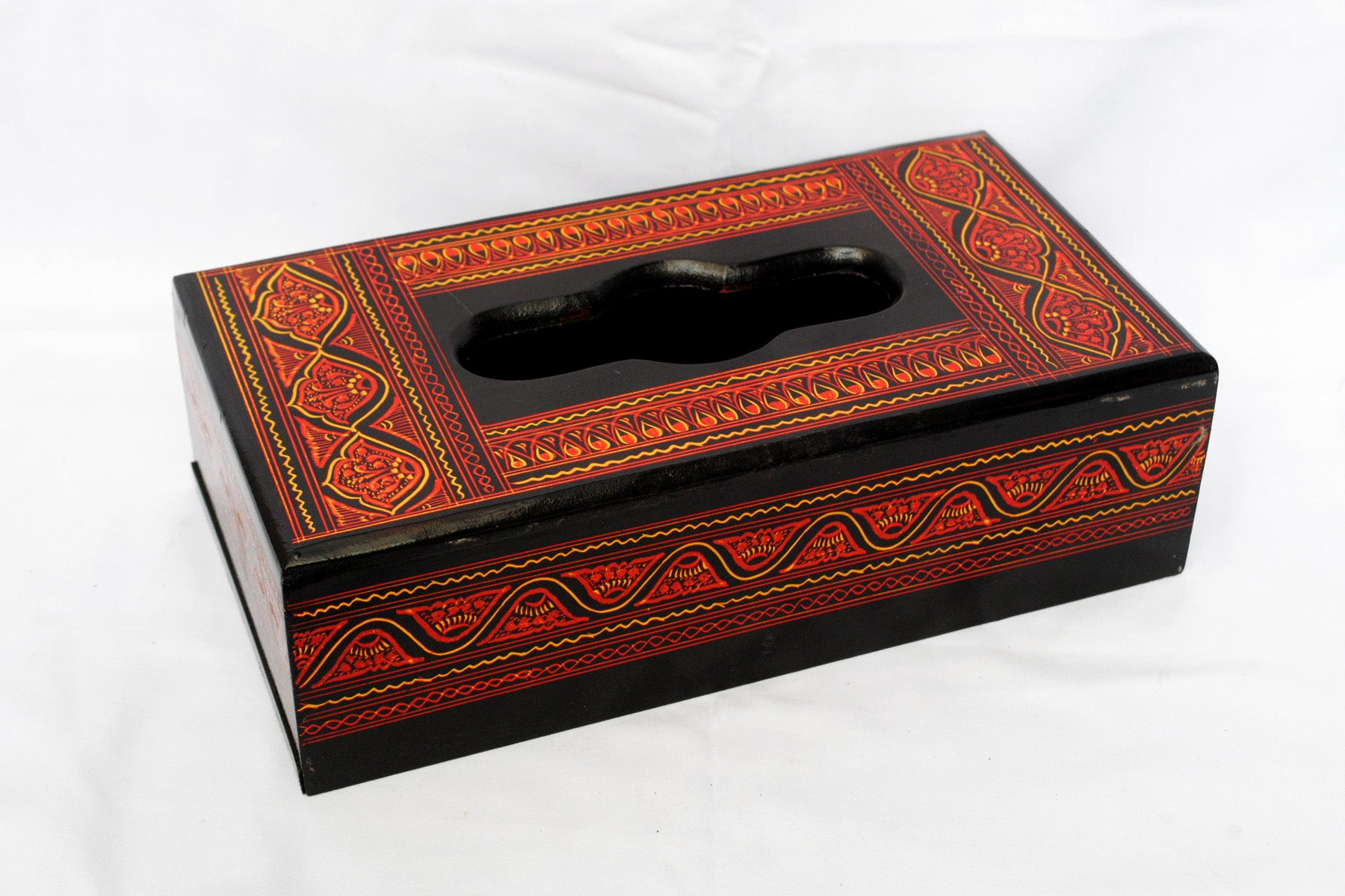 Wooden Hand made (Lacquer Art) Tissue Paper Box