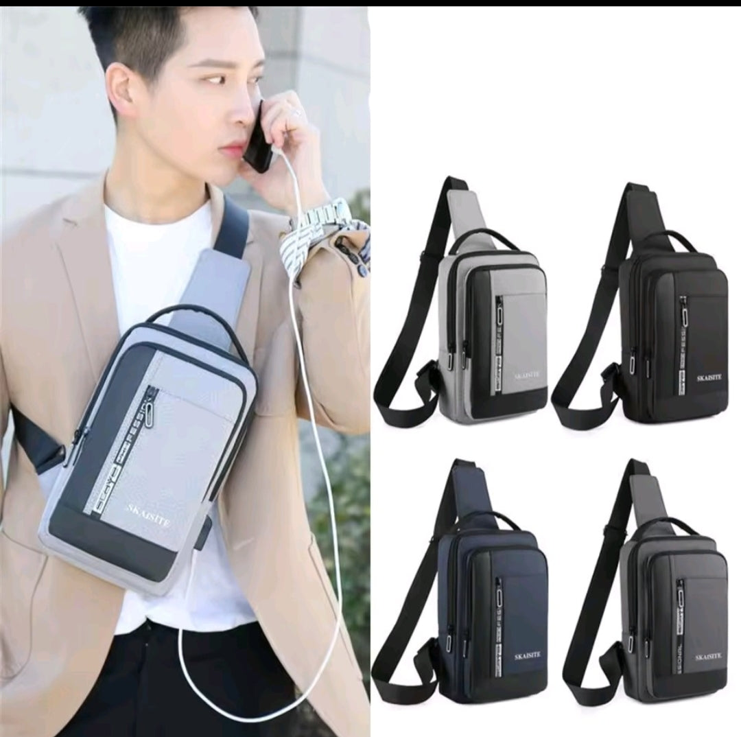 Multifunctional Anti-Theft Sling Bag | Waterproof Crossbody Travel Chest Bag with USB Charging Port