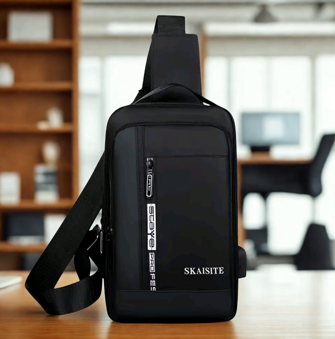 Multifunctional Anti-Theft Sling Bag | Waterproof Crossbody Travel Chest Bag with USB Charging Port