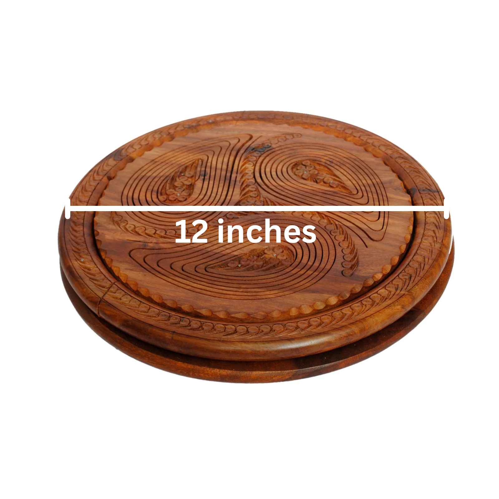 Handcrafted Wooden Foldable Dry Fruit Tray/Basket with Handle – 3 Compartments