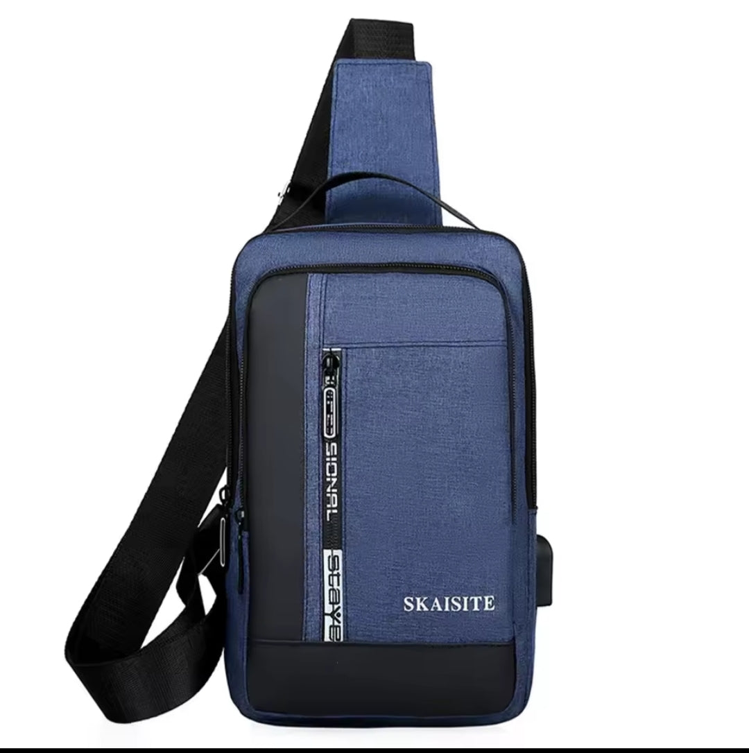 Multifunctional Anti-Theft Sling Bag | Waterproof Crossbody Travel Chest Bag with USB Charging Port