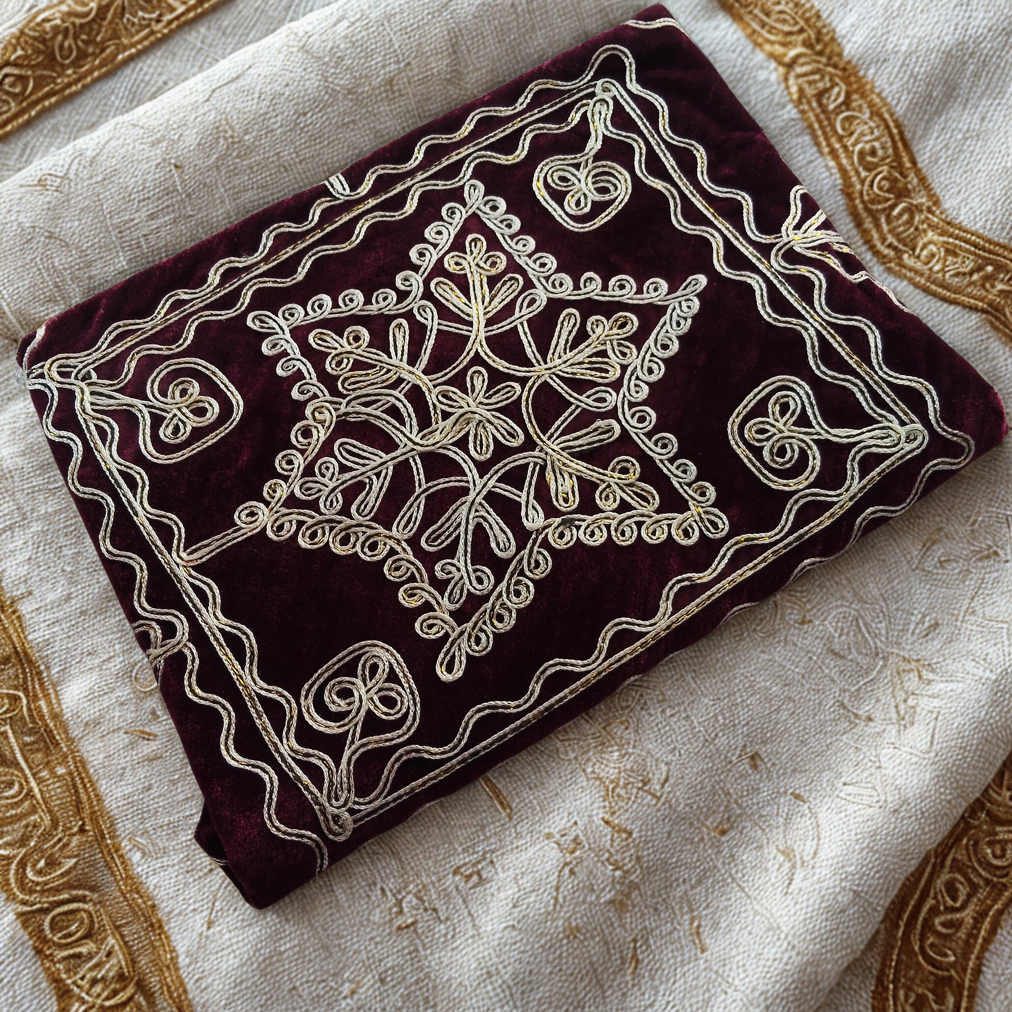 Velvet Embroidered Holy Qur’an Cover (Ghilaf)